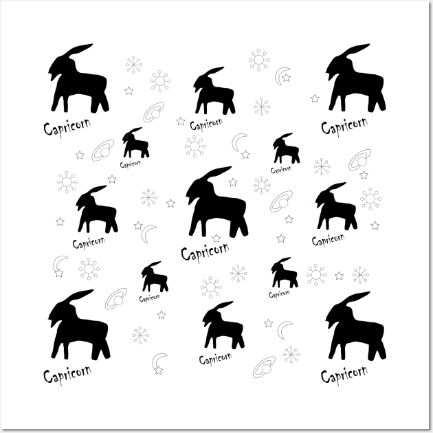 Capricorn ,3, Zodiac, Astrology, Horoscope, Stars, Sun-and-moon, Birthday, Valentines-day, Holidays, xmas, valentines, valentines-gift, valentinesday, Wall Art by PrintedDreams